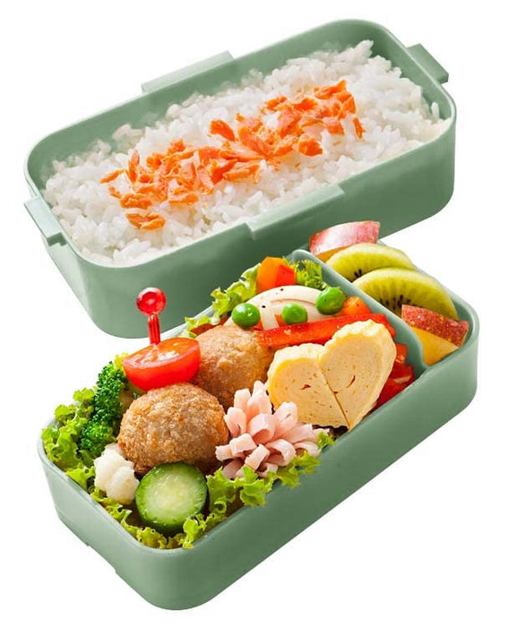 Skater Antibacterial 2-Tier Lunch Box 600ml Sage Green Soft Serve Domed Lid for Women Made in Japan- Japan Figure Store - #1 Bring To You The Best Japanese Goods