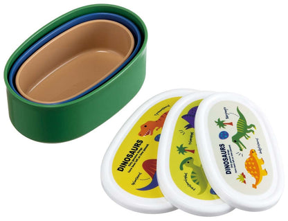Skater Dinosaur Lunch Box Set of 3 860ml Sealable Storage Containers Made in Japan- Japan Figure Store - #1 Bring To You The Best Japanese Goods