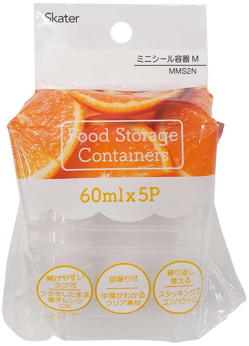Skater Basic 60ml Sealable Mini Storage Containers Set of 5 - MMS2N-A- Japan Figure Store - #1 Bring To You The Best Japanese Goods