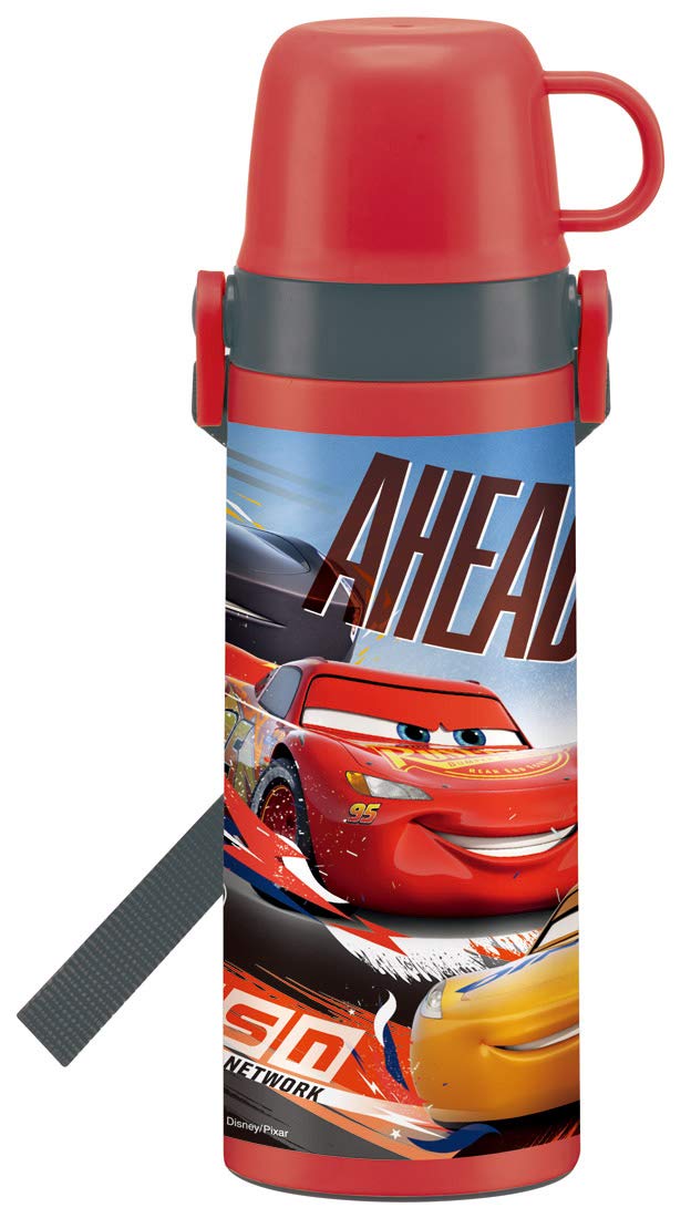 Skater Disney Cars 2Way Stainless Steel Water Bottle with Cup 600ml- Japan Figure Store - #1 Bring To You The Best Japanese Goods