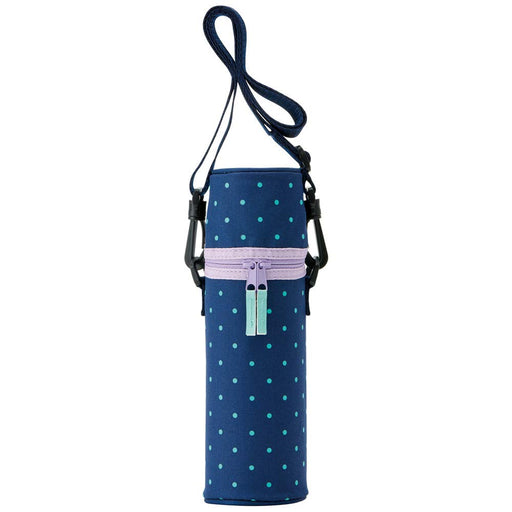 Skater 490ml Water Bottle Case with Shoulder Strap - Navy Mint Dot- Japan Figure Store - #1 Bring To You The Best Japanese Goods