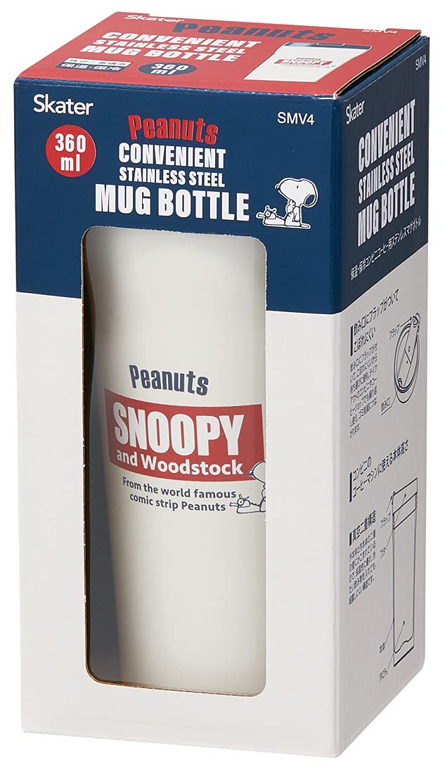 Skater 360Ml Snoopy Retro Label Water Bottle Mug Convenience Store Coffee Compatible- Japan Figure Store - #1 Bring To You The Best Japanese Goods