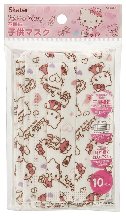 Skater Hello Kitty Mask Pack of 10 Three-Ply Non-Woven for Children and Women Mskp3-A- Japan Figure Store - #1 Bring To You The Best Japanese Goods