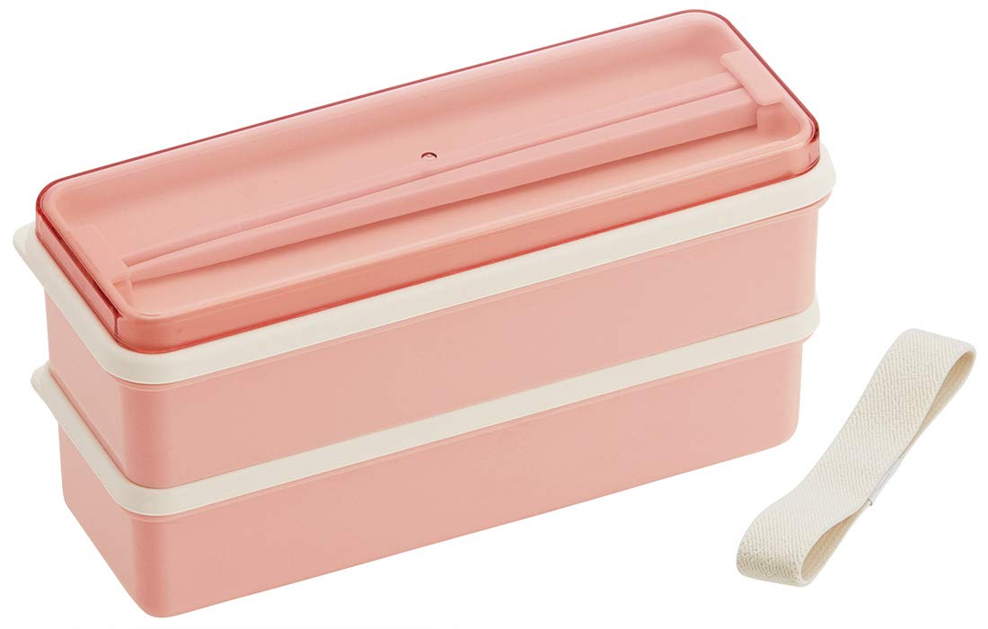 Skater 2-Tier 630ml Pink Lunch Box Silicone Lid Made in Japan Balanced Nutrition- Japan Figure Store - #1 Bring To You The Best Japanese Goods
