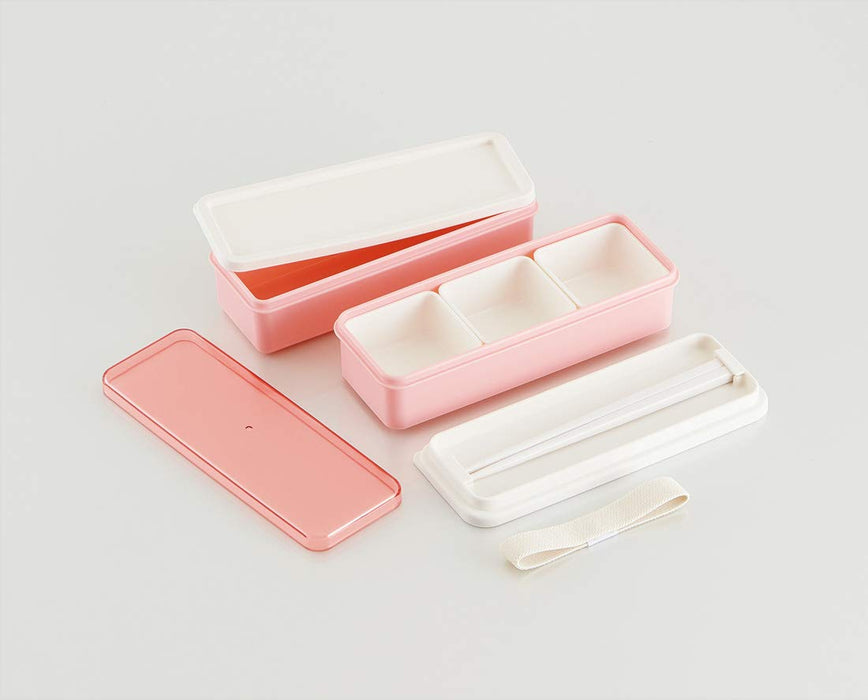 Skater 2-Tier 630ml Pink Lunch Box Silicone Lid Made in Japan Balanced Nutrition- Japan Figure Store - #1 Bring To You The Best Japanese Goods