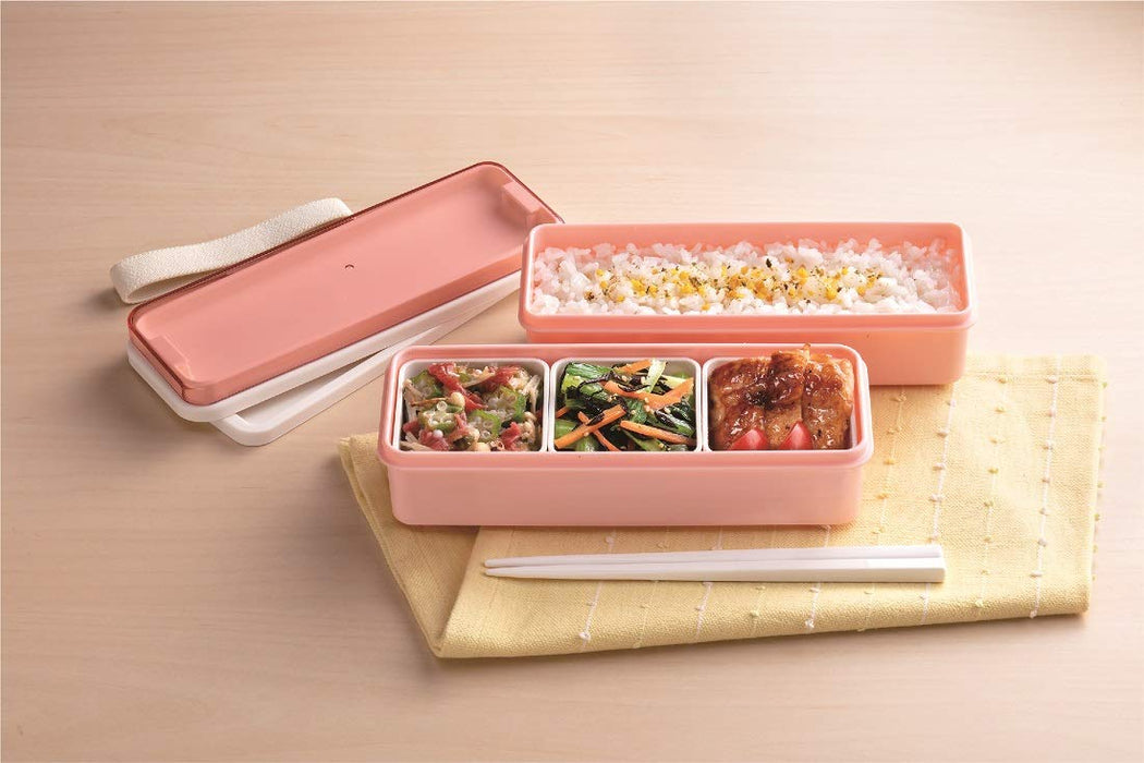 Skater 2-Tier 630ml Pink Lunch Box Silicone Lid Made in Japan Balanced Nutrition- Japan Figure Store - #1 Bring To You The Best Japanese Goods