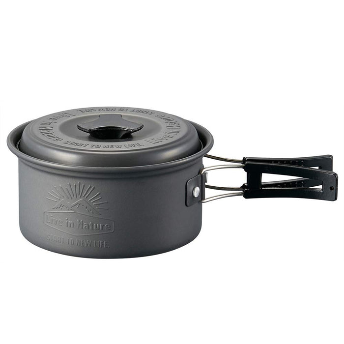 Skater Aluminum Outdoor Pot with Lid 13cm Folding Handle - Livenature AN15- Japan Figure Store - #1 Bring To You The Best Japanese Goods