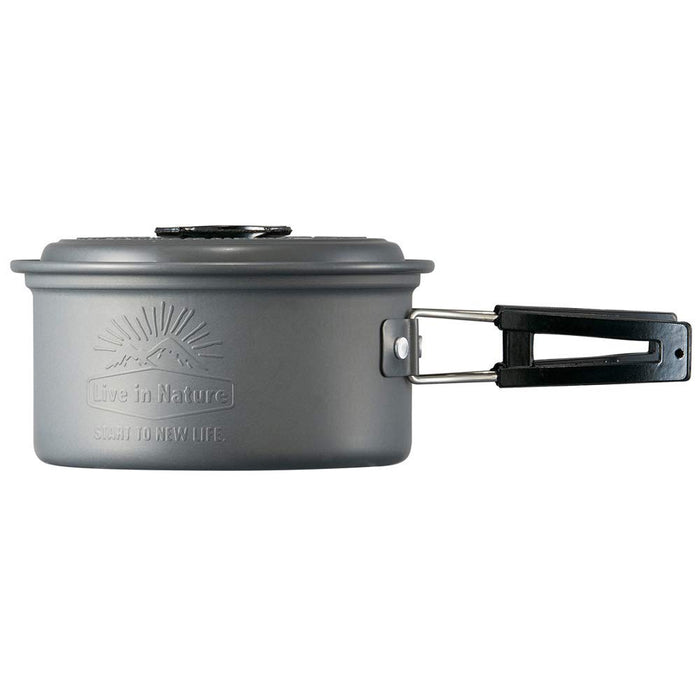 Skater Aluminum Outdoor Pot with Lid 13cm Folding Handle - Livenature AN15- Japan Figure Store - #1 Bring To You The Best Japanese Goods