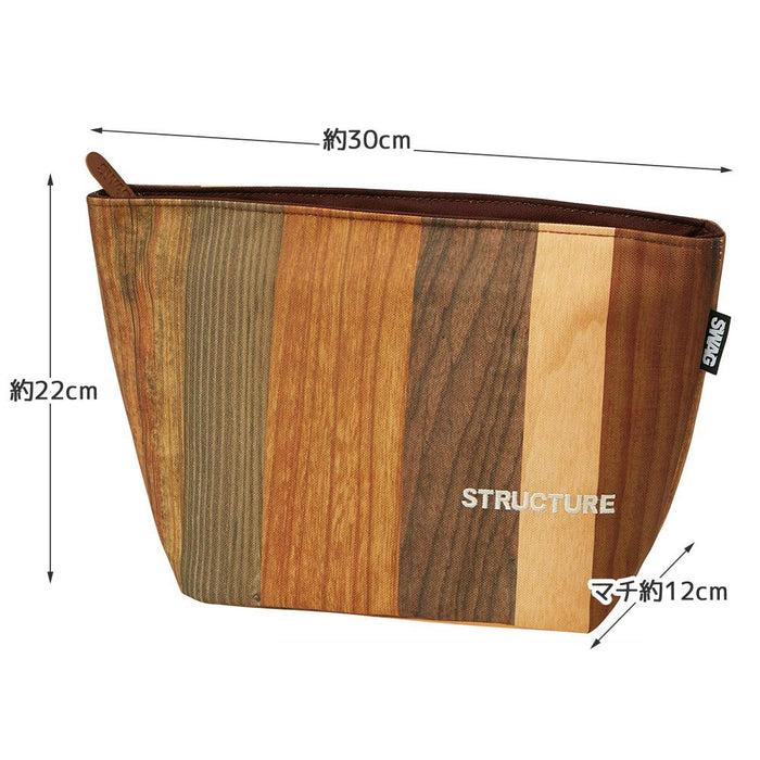 Skater Brown Wood Grain Zippered Cooler Lunch Bag 30 X 22 X 12 cm Kbc4 Model- Japan Figure Store - #1 Bring To You The Best Japanese Goods