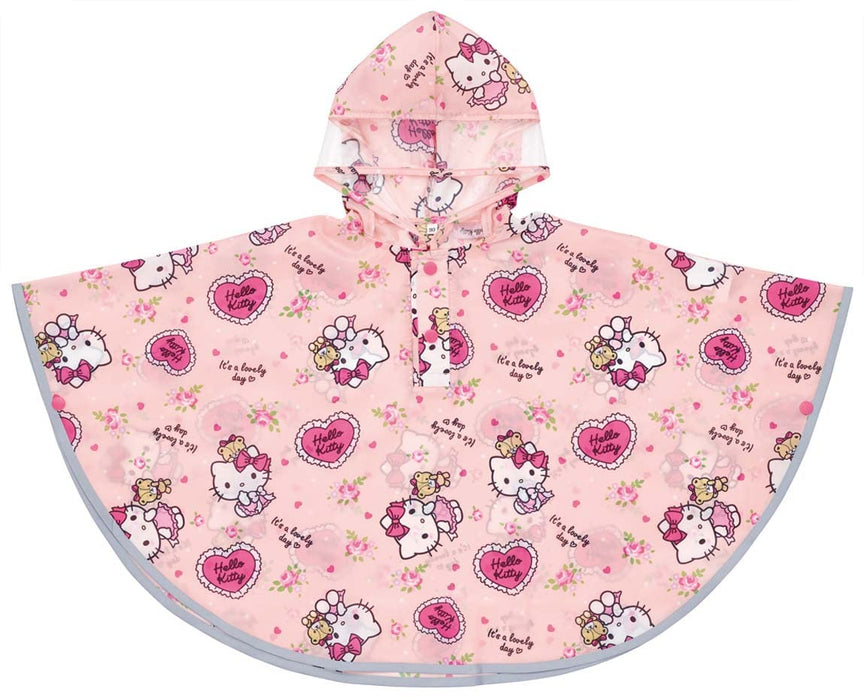 Skater Hello Kitty Children's Rain Poncho Lovely Flower Print Suitable 80-100cm height- Japan Figure Store - #1 Bring To You The Best Japanese Goods