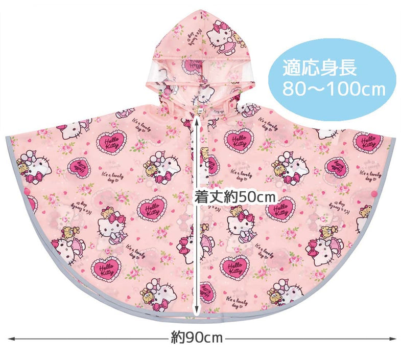 Skater Hello Kitty Children's Rain Poncho Lovely Flower Print Suitable 80-100cm height- Japan Figure Store - #1 Bring To You The Best Japanese Goods
