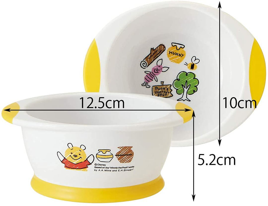 Skater Disney Pooh Sketch Children's Tableware Easy Scoop Rice Bowl 12.5x10x5.2cm- Japan Figure Store - #1 Bring To You The Best Japanese Goods