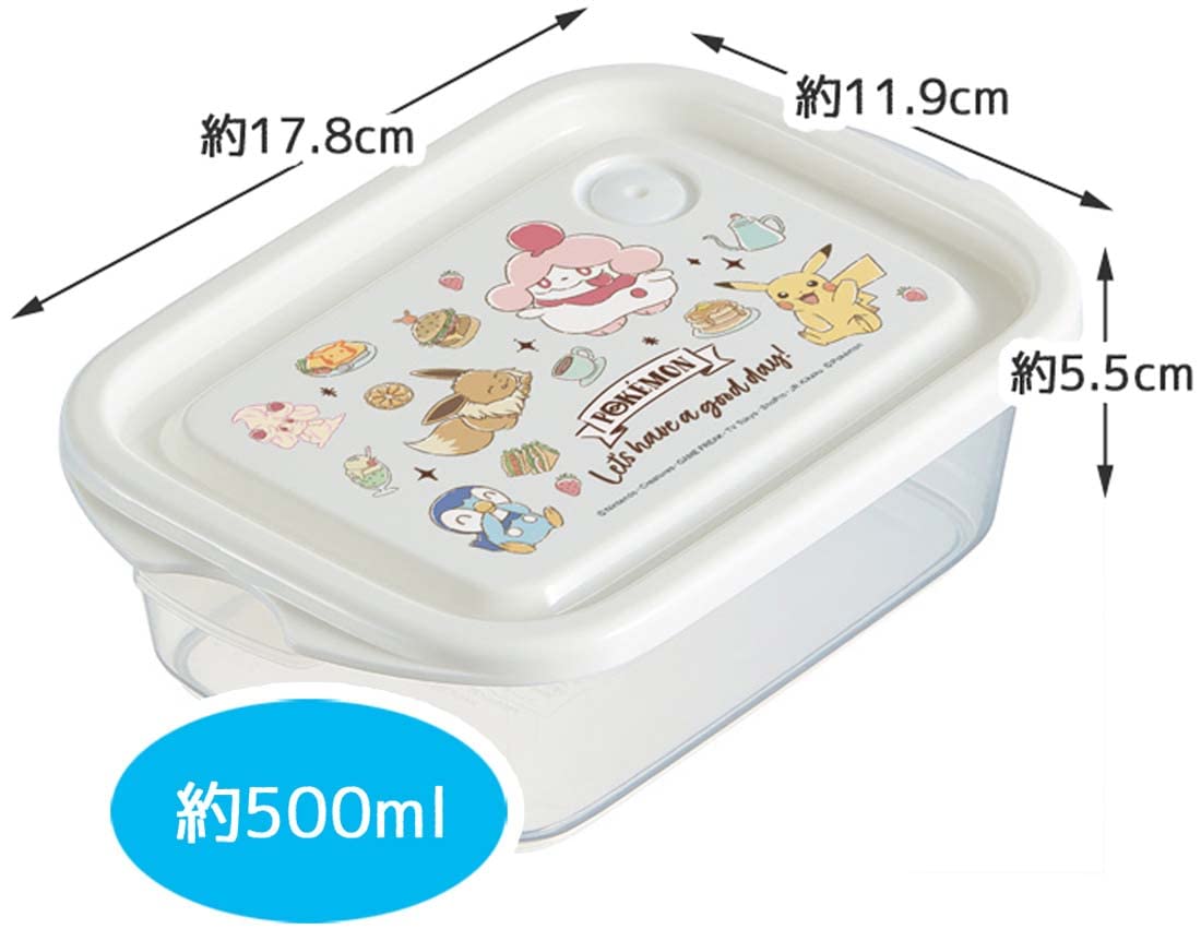 Skater Pokemon Cafe Art Sealable 500ml Container Antibacterial Side Dish Storage Made in Japan- Japan Figure Store - #1 Bring To You The Best Japanese Goods