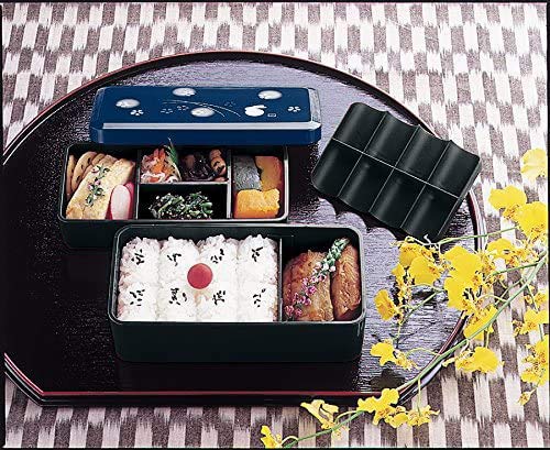 Skater 2-Tiered 640ml Lunch Box with Bag Navy Fukuusagi Design - Kls5- Japan Figure Store - #1 Bring To You The Best Japanese Goods