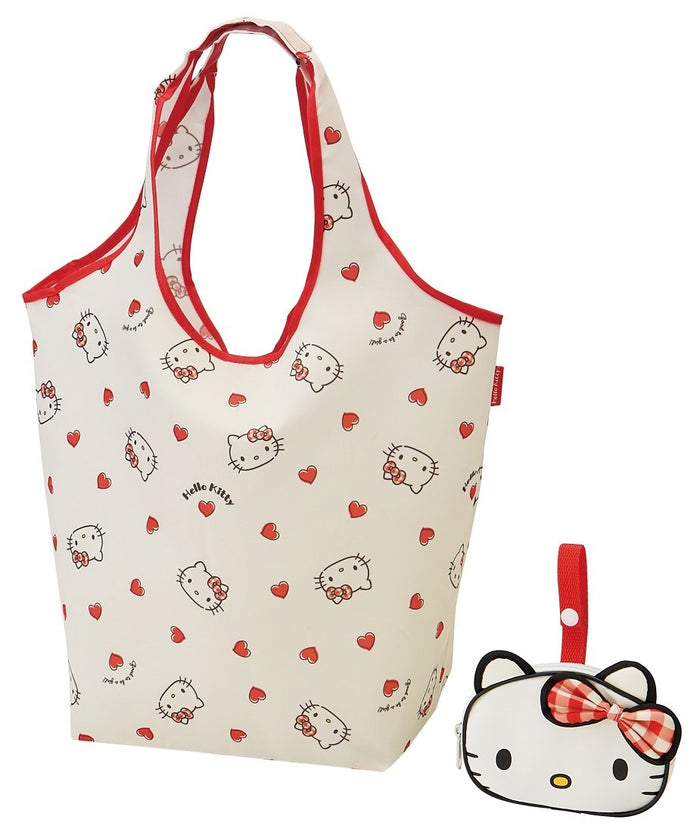 Skater Hello Kitty Sanrio Eco Shopping Bag 420x320x180mm With Pouch- Japan Figure Store - #1 Bring To You The Best Japanese Goods