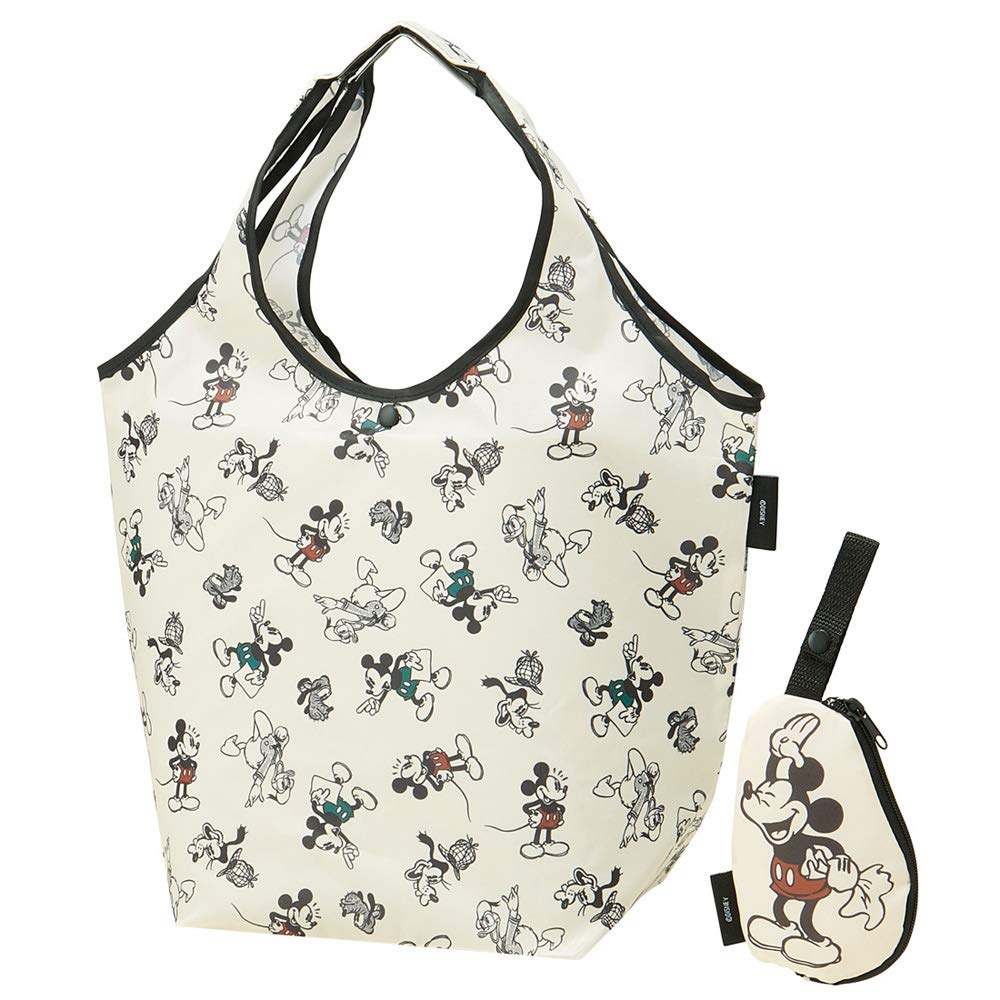 Skater Mickey Mouse Eco Friendly Shopping Bag with Pouch 420x320x180mm- Japan Figure Store - #1 Bring To You The Best Japanese Goods