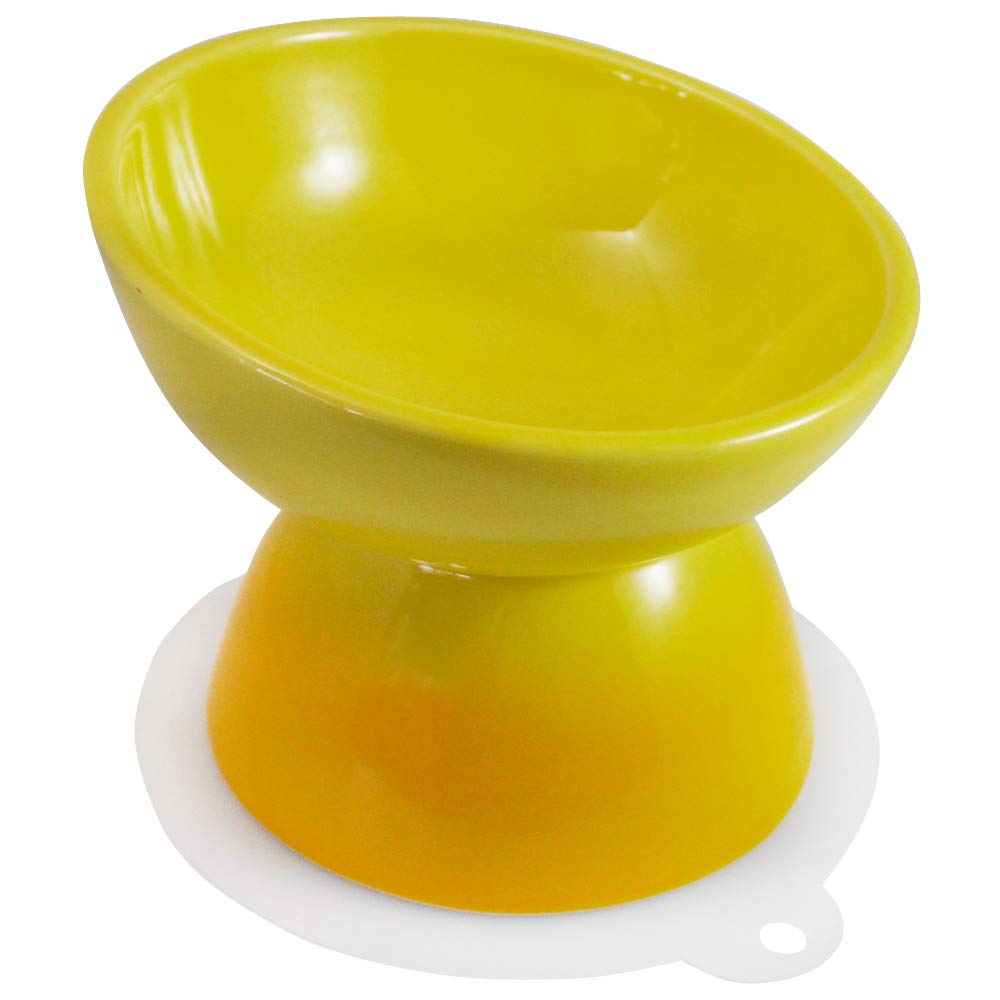 Skater Yellow Ceramic Small Dog Food Bowl with Pet Feeder Mat - Chob2- Japan Figure Store - #1 Bring To You The Best Japanese Goods