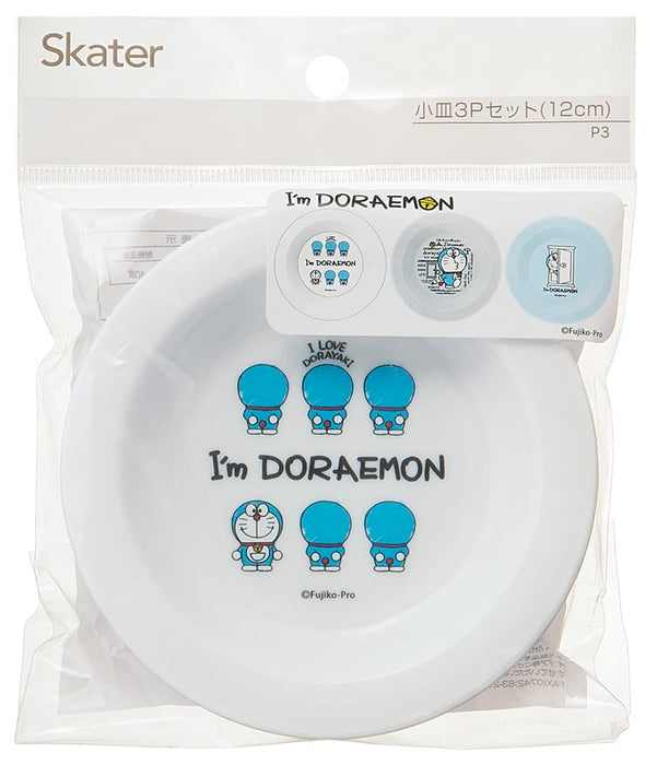 Skater I'M Doraemon Small Plastic Plates Set of 3 12cm - Made in Japan- Japan Figure Store - #1 Bring To You The Best Japanese Goods