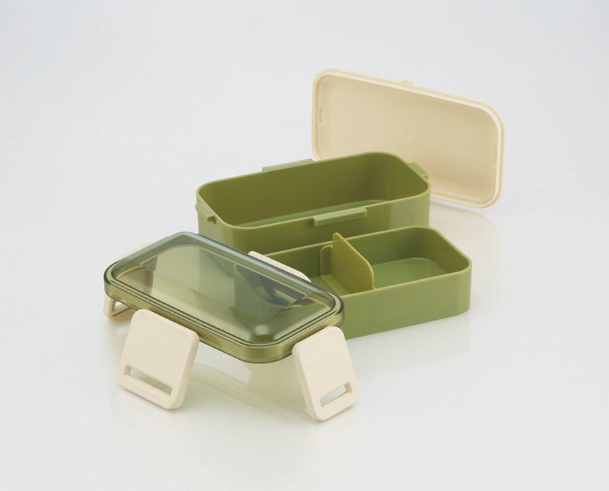 Skater Retro French Green 2-Tier Lunch Box 600ml Dome-Shaped Lid Made in Japan- Japan Figure Store - #1 Bring To You The Best Japanese Goods