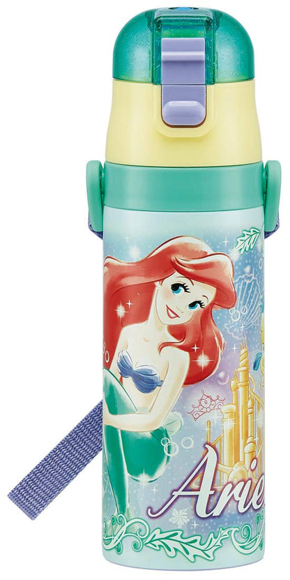 Skater Ariel Disney 19 Kids Stainless Steel Sports Water Bottle 470ml- Japan Figure Store - #1 Bring To You The Best Japanese Goods