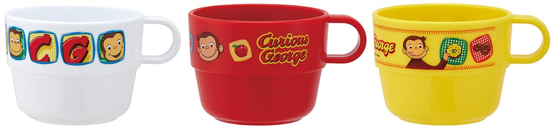 Skater Curious George Kids Stacking Cups Set of 3 Made in Japan KS31-A- Japan Figure Store - #1 Bring To You The Best Japanese Goods