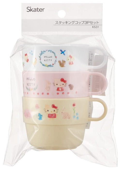 Skater Hello Kitty Stacking Cups for Kids Set of 3 Made in Japan KS31-A- Japan Figure Store - #1 Bring To You The Best Japanese Goods