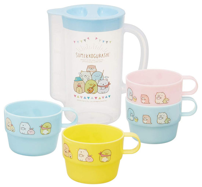 Skater Sumikko Gurashi Camping Water Bottle with 850ml 4 Stacking Cups Set KS32S-A- Japan Figure Store - #1 Bring To You The Best Japanese Goods