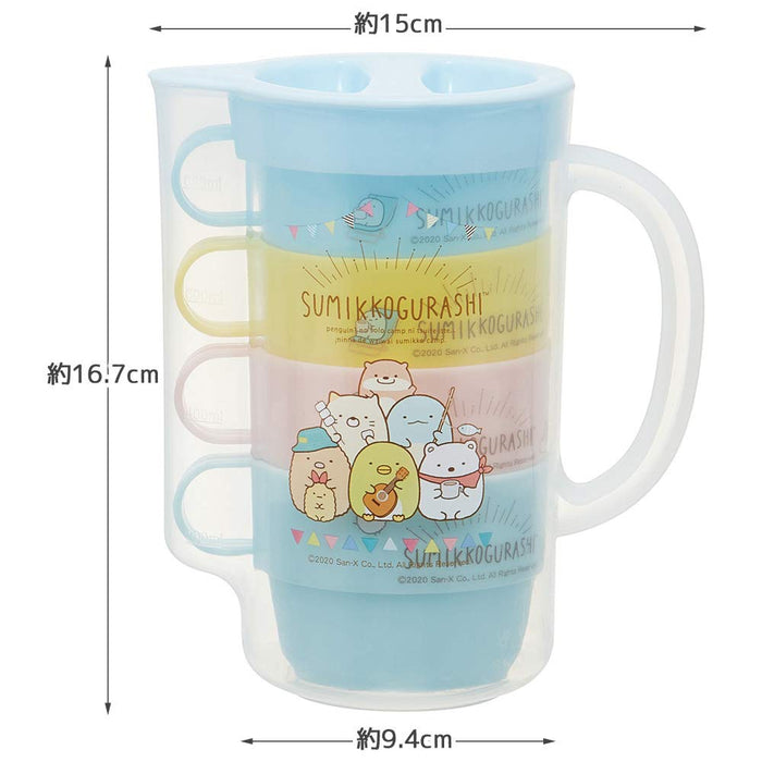 Skater Sumikko Gurashi Camping Water Bottle with 850ml 4 Stacking Cups Set KS32S-A- Japan Figure Store - #1 Bring To You The Best Japanese Goods