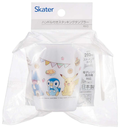 Skater Pokemon Cafe Art 260ml Stacking Tumbler with Handle Made in Japan- Japan Figure Store - #1 Bring To You The Best Japanese Goods