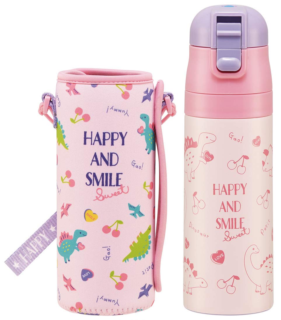 Skater Happy & Smile 470ml Stainless Steel Water Bottle for Girls Lightweight & Child-Friendly- Japan Figure Store - #1 Bring To You The Best Japanese Goods