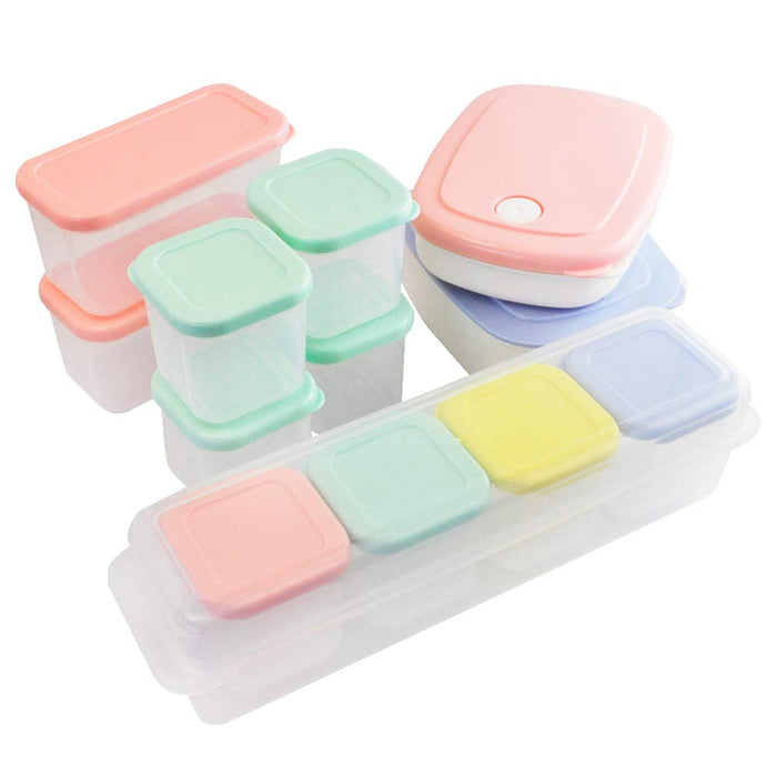 Skater 100ml Pink Sealable Storage Containers - 4 Small Square Microwave Safe CCBC4- Japan Figure Store - #1 Bring To You The Best Japanese Goods