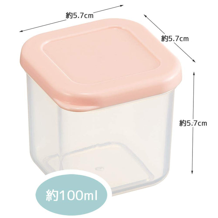 Skater 100ml Pink Sealable Storage Containers - 4 Small Square Microwave Safe CCBC4- Japan Figure Store - #1 Bring To You The Best Japanese Goods
