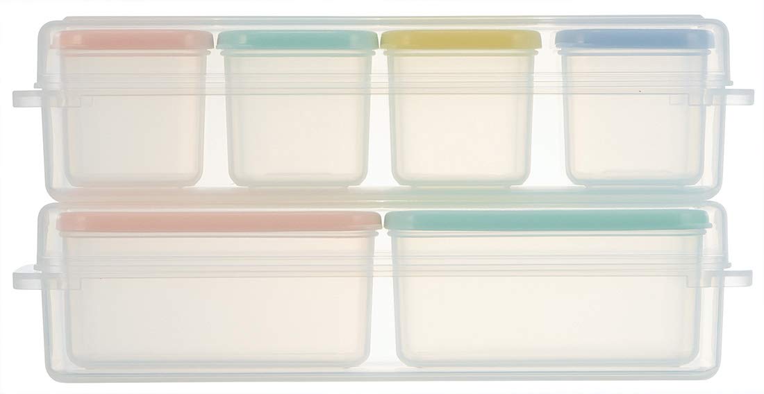 Skater 230ml Portioned Food Storage Containers Rectangular Microwave-Safe Pastel Powder 2 Pack- Japan Figure Store - #1 Bring To You The Best Japanese Goods