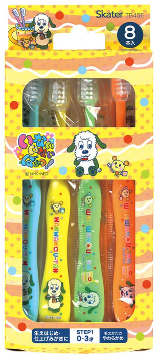 Skater Soft Baby Toothbrush Set 8-Piece for 0-3 Years 15cm - Inai Inai Baa Tb4Se-A- Japan Figure Store - #1 Bring To You The Best Japanese Goods
