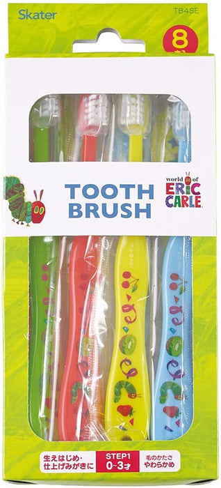 Skater Soft Baby Toothbrush Set 0-3 Years 8-Piece Very Hungry Caterpillar 15cm- Japan Figure Store - #1 Bring To You The Best Japanese Goods