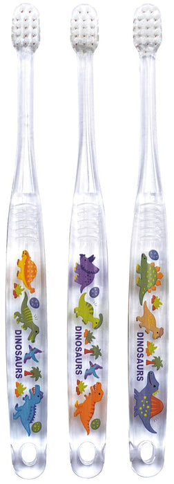 Skater Baby Toothbrush Set 0-3 Years Soft Clear 3-Pack with Dinosaur Picture Book- Japan Figure Store - #1 Bring To You The Best Japanese Goods