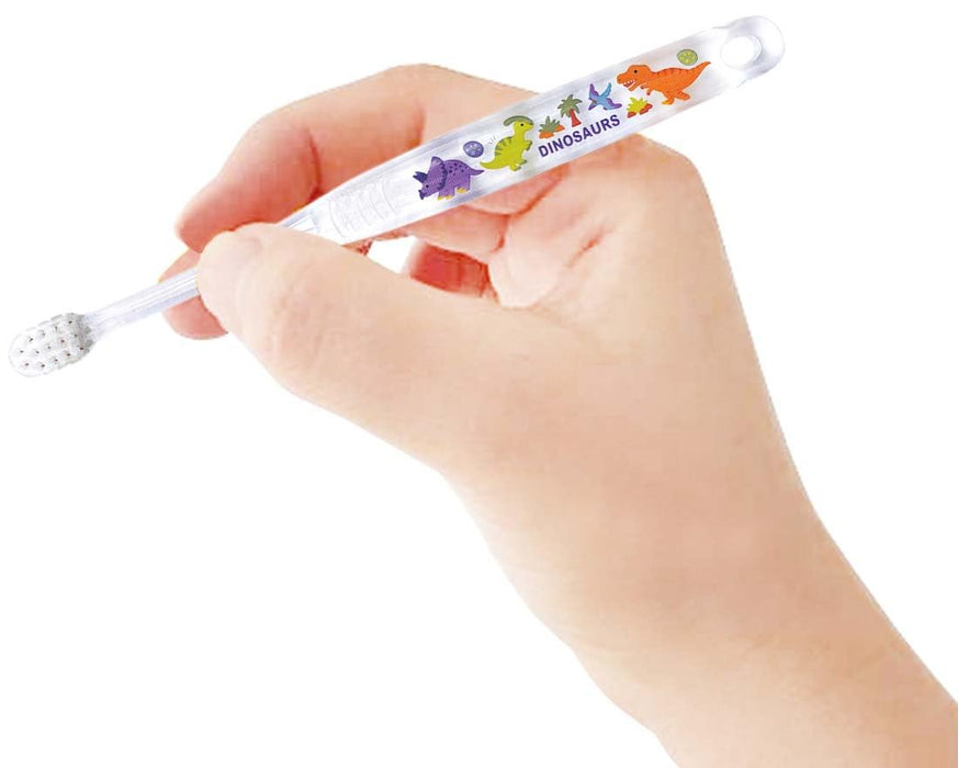 Skater Baby Toothbrush Set 0-3 Years Soft Clear 3-Pack with Dinosaur Picture Book- Japan Figure Store - #1 Bring To You The Best Japanese Goods
