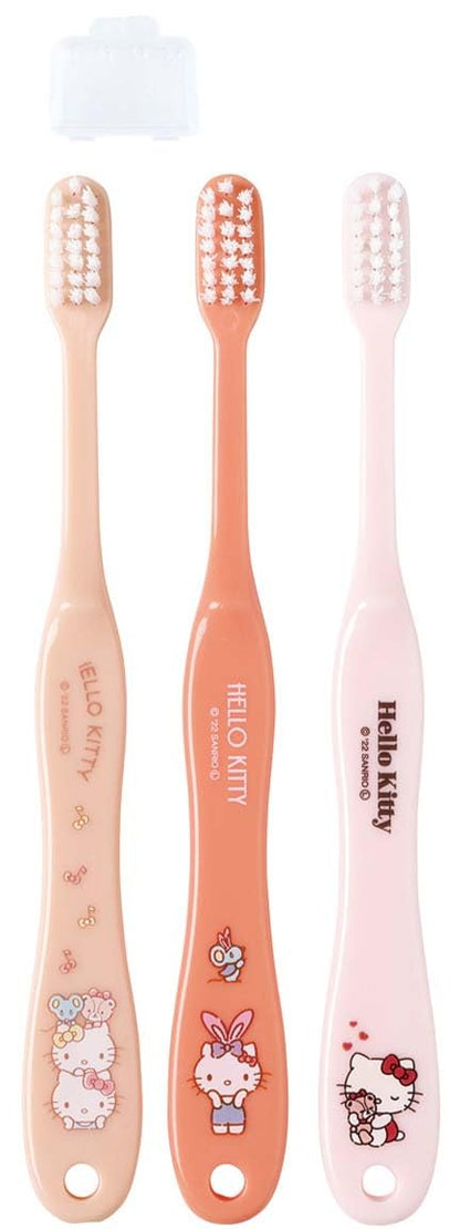 Skater Hello Kitty Soft Toothbrush Set 15.5cm Perfect for 6-12 Years Old 3 Pieces- Japan Figure Store - #1 Bring To You The Best Japanese Goods