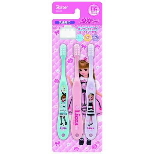Skater Soft Toothbrush for Preschoolers 3-5 Years 3 Pieces 14cm Licca-Chan- Japan Figure Store - #1 Bring To You The Best Japanese Goods