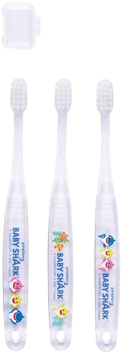 Skater Baby Shark Toothbrush Set for Preschoolers Ages 3-5 3 Pieces Clear Regular- Japan Figure Store - #1 Bring To You The Best Japanese Goods