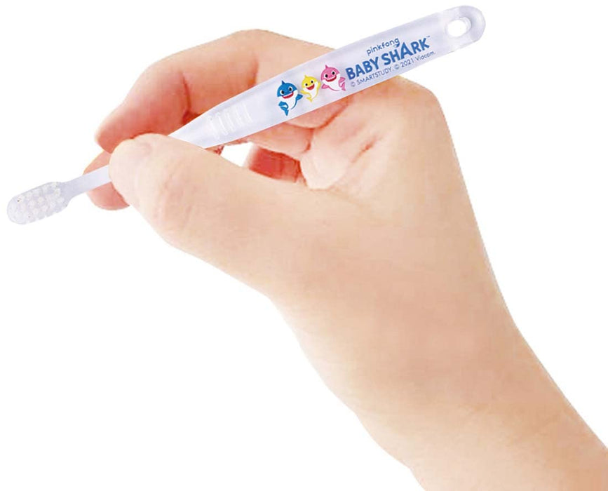 Skater Baby Shark Toothbrush Set for Preschoolers Ages 3-5 3 Pieces Clear Regular- Japan Figure Store - #1 Bring To You The Best Japanese Goods