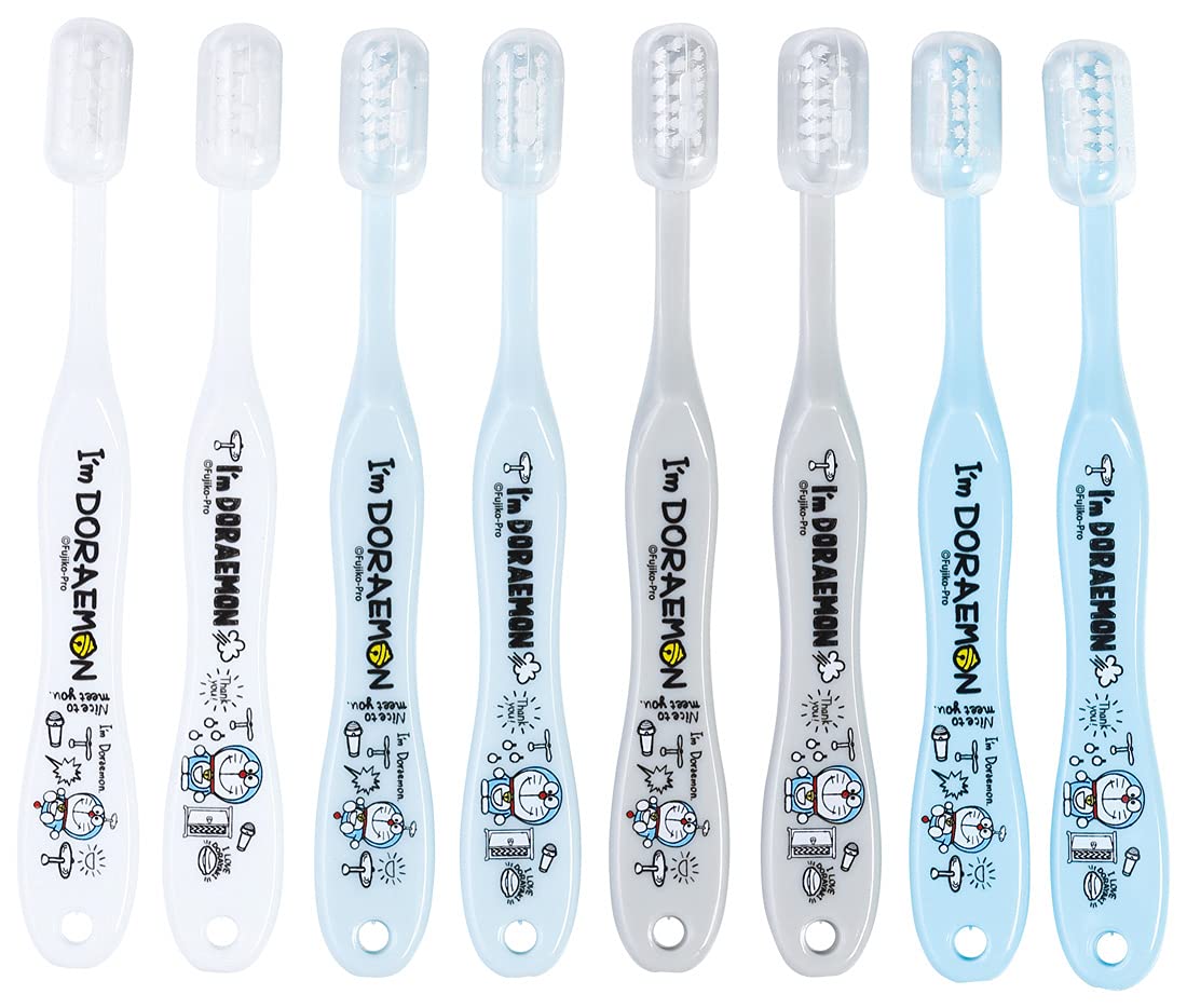 Skater Preschoolers Soft Toothbrush Pack of 8 14cm Doraemon Design Ages 3-5- Japan Figure Store - #1 Bring To You The Best Japanese Goods