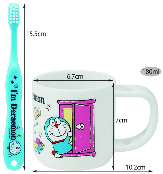 Skater Doraemon Kids Toothbrush Set with Stand & Cup for 3-5 Year Olds 180ml 14.5 cm- Japan Figure Store - #1 Bring To You The Best Japanese Goods