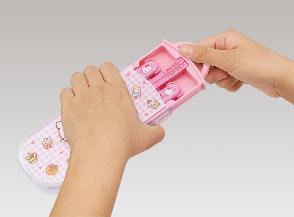 Skater Trio Kids Antibacterial Hello Kitty Cutlery Set - Chopsticks Spoon Fork - Made in Japan- Japan Figure Store - #1 Bring To You The Best Japanese Goods