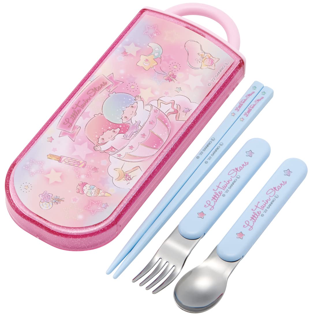 Skater Little Twin Stars Trio Set - Antibacterial Chopsticks Spoon Fork for Children Made in Japan- Japan Figure Store - #1 Bring To You The Best Japanese Goods