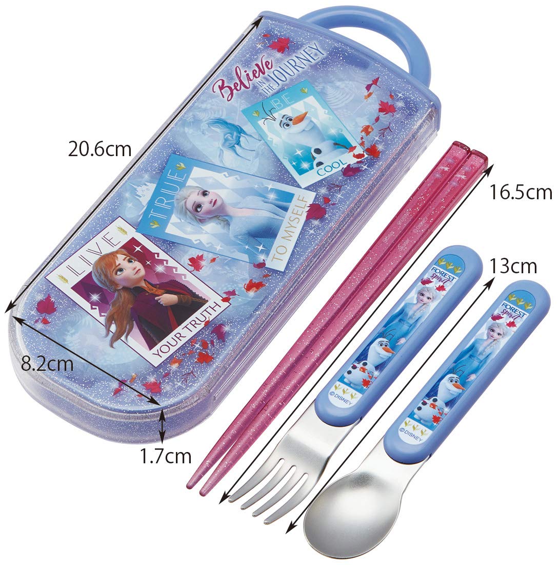 Skater Disney Frozen 2 Trio Set - 16.5cm Chopsticks Spoon Fork Made in Japan- Japan Figure Store - #1 Bring To You The Best Japanese Goods