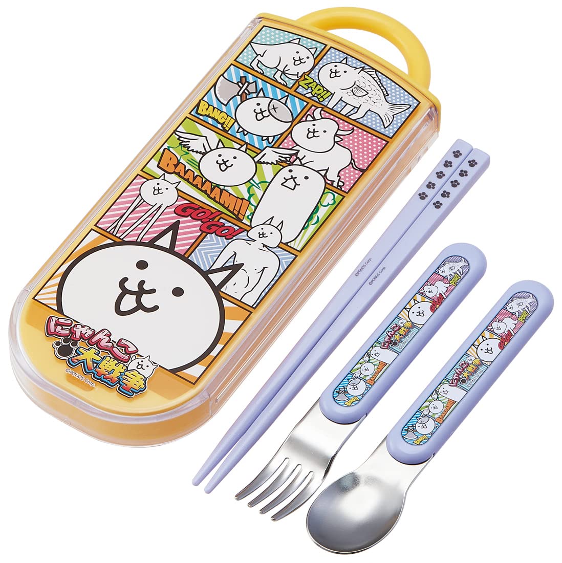 Skater Battle Cats Trio Set - Antibacterial Chopsticks Spoon Fork for Kids Made in Japan- Japan Figure Store - #1 Bring To You The Best Japanese Goods