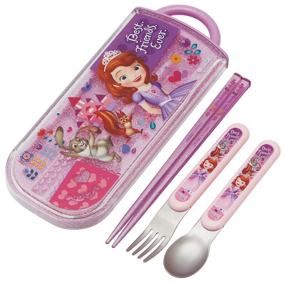 Skater Trio Set - Disney Sofia 17 Sliding Chopsticks Spoon and Fork Set- Japan Figure Store - #1 Bring To You The Best Japanese Goods