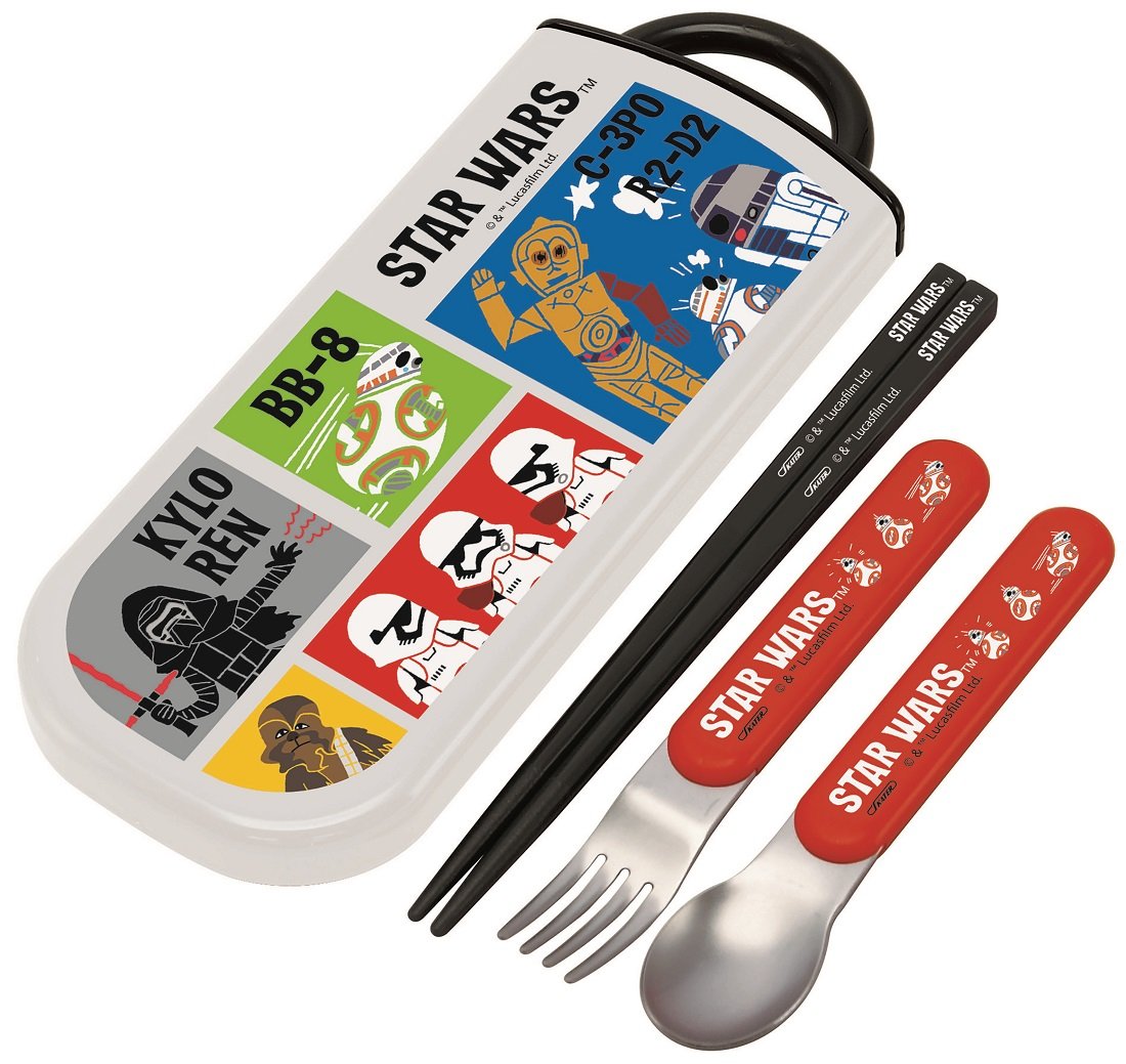 Skater Star Wars The Force Awakens Trio Set - Sliding Chopsticks Spoon and Fork- Japan Figure Store - #1 Bring To You The Best Japanese Goods