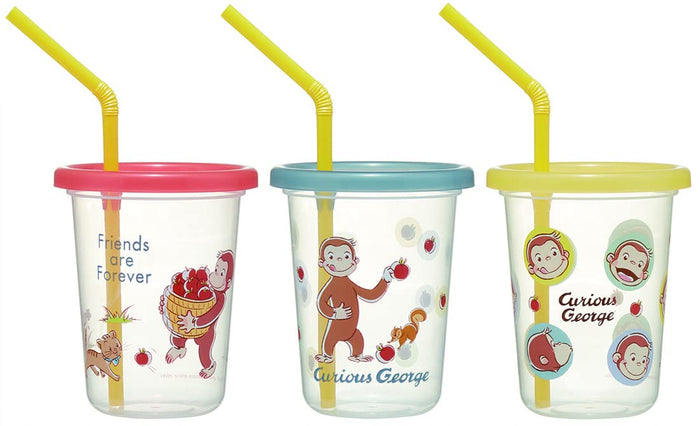 Skater Curious George 230ml Tumbler with Straw Made in Japan 3 Pieces- Japan Figure Store - #1 Bring To You The Best Japanese Goods